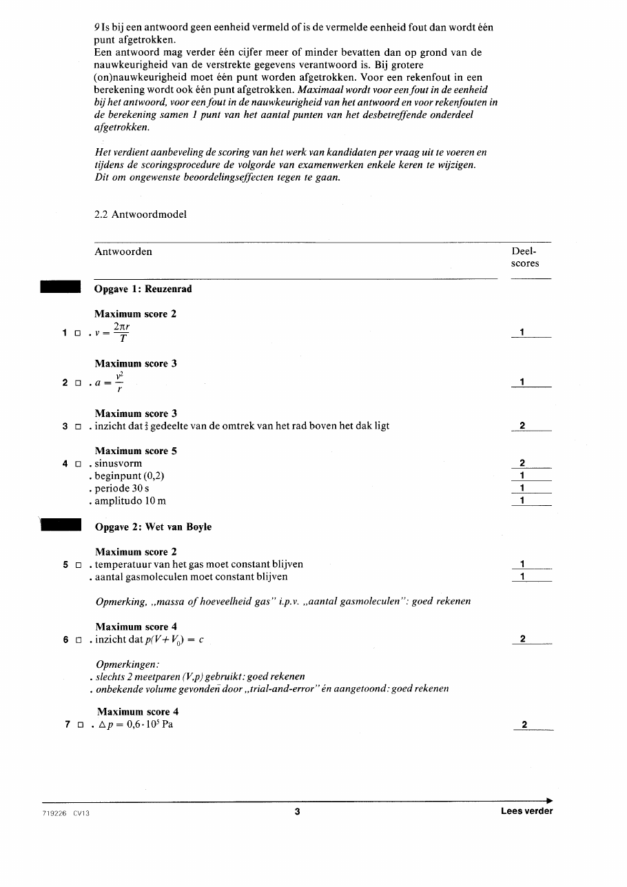beoordelingsmodel bladzijde 3