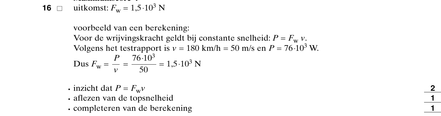 beoordelingsmodel vraag 16