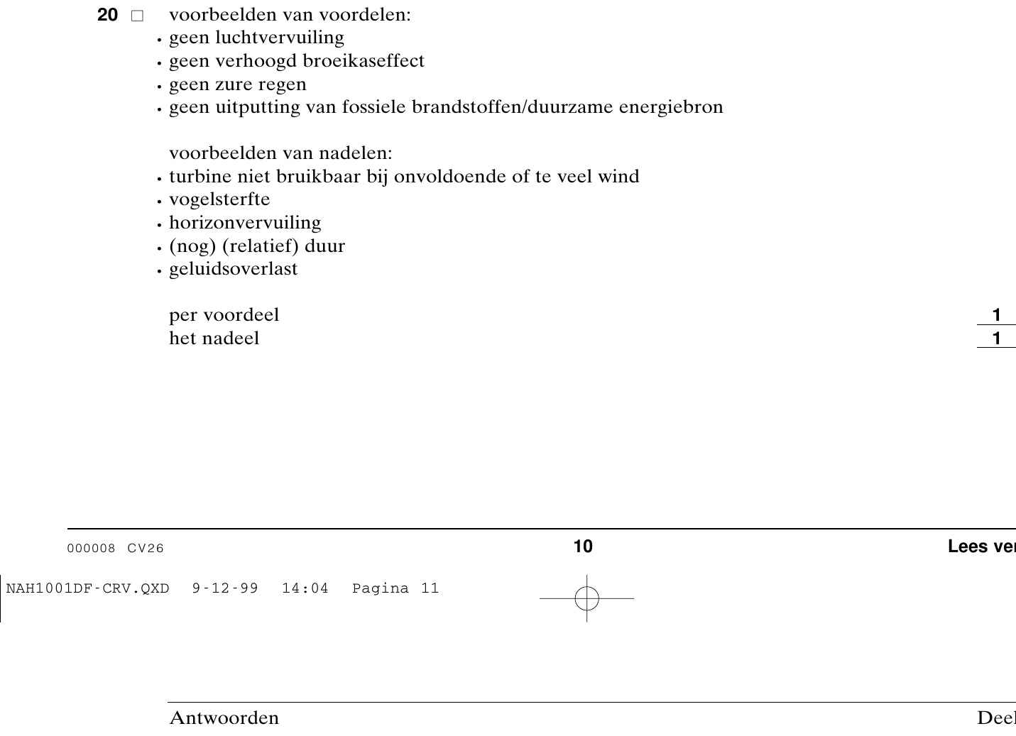 beoordelingsmodel vraag 20