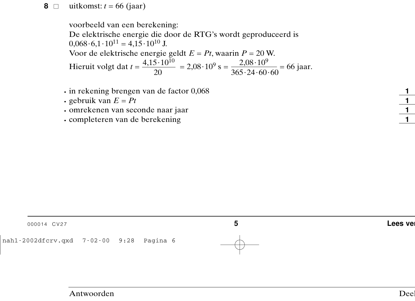 beoordelingsmodel vraag 8