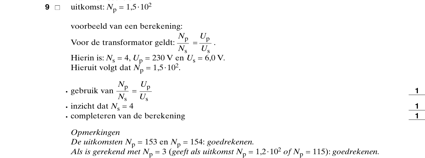 beoordelingsmodel vraag 9