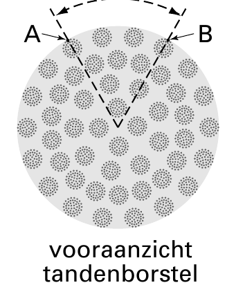 A B vooraanzicht tandenborstel