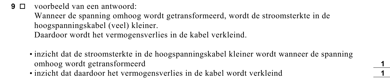 beoordelingsmodel vraag 9