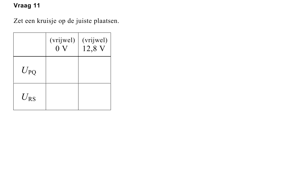 uitwerkbijlage bij vraag 11