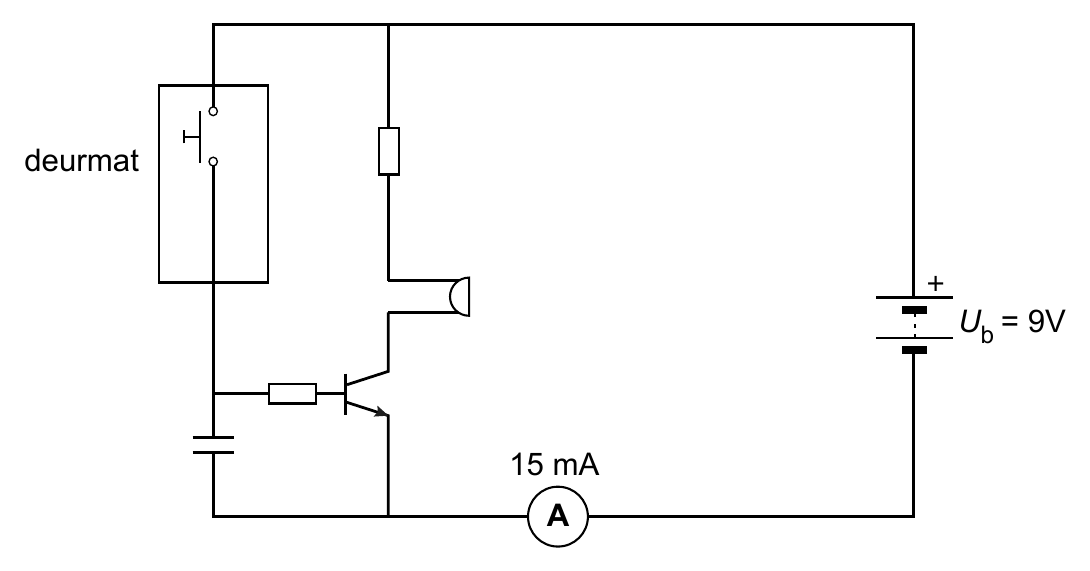 deurmat + U = 9V b 15 mA A