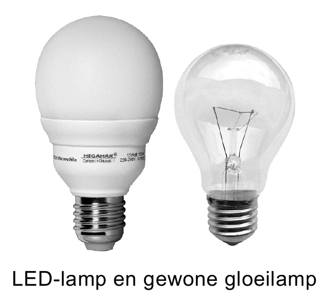 LED-lamp en gewone gloeilamp