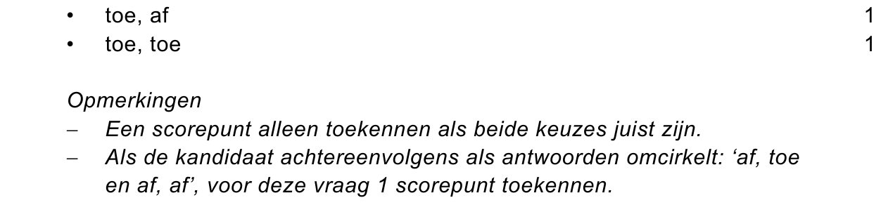 beoordelingsmodel vraag 19