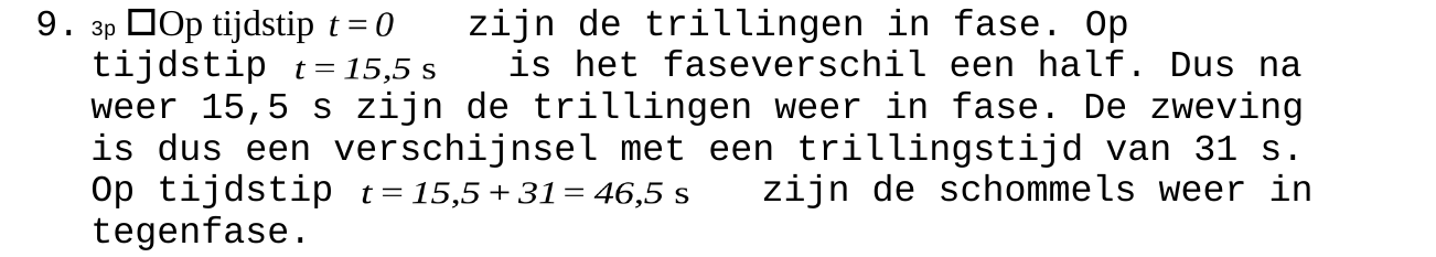 beoordelingsmodel vraag 9