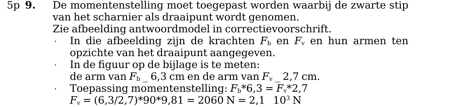 beoordelingsmodel vraag 9
