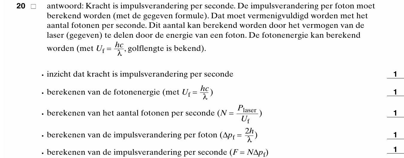 beoordelingsmodel vraag 20
