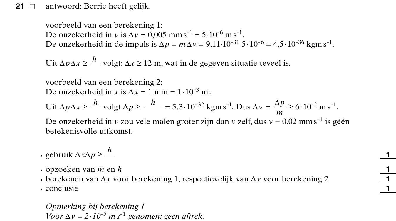 beoordelingsmodel vraag 21