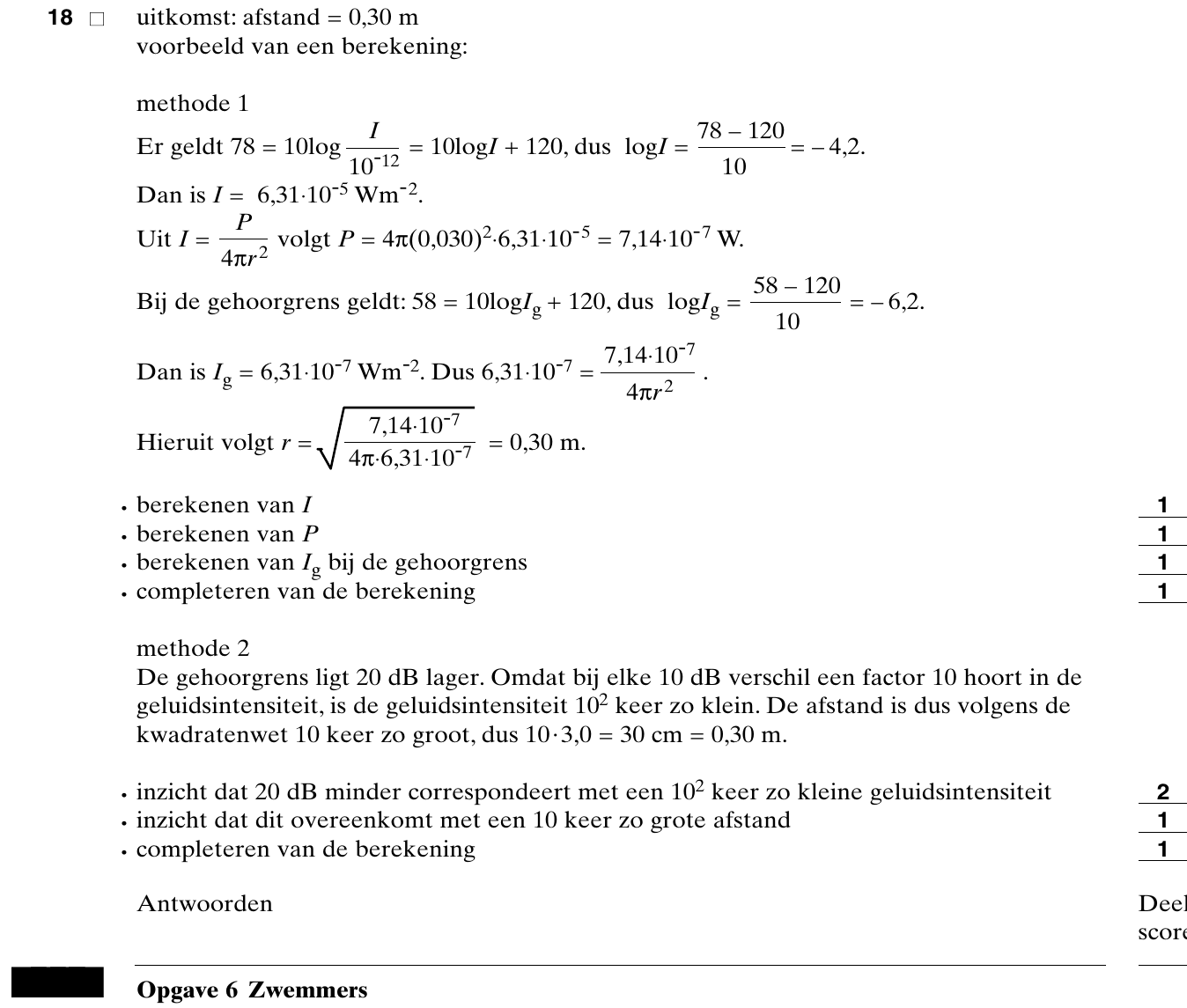 beoordelingsmodel vraag 18