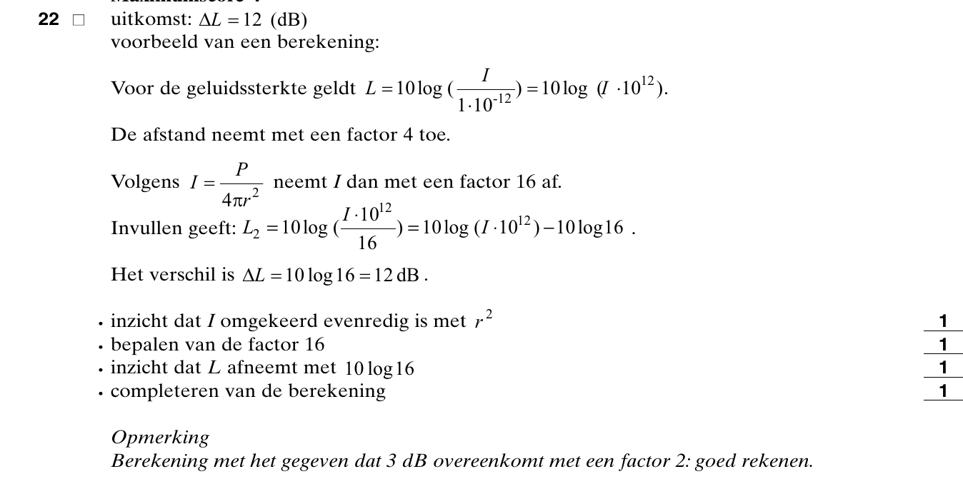 beoordelingsmodel vraag 22
