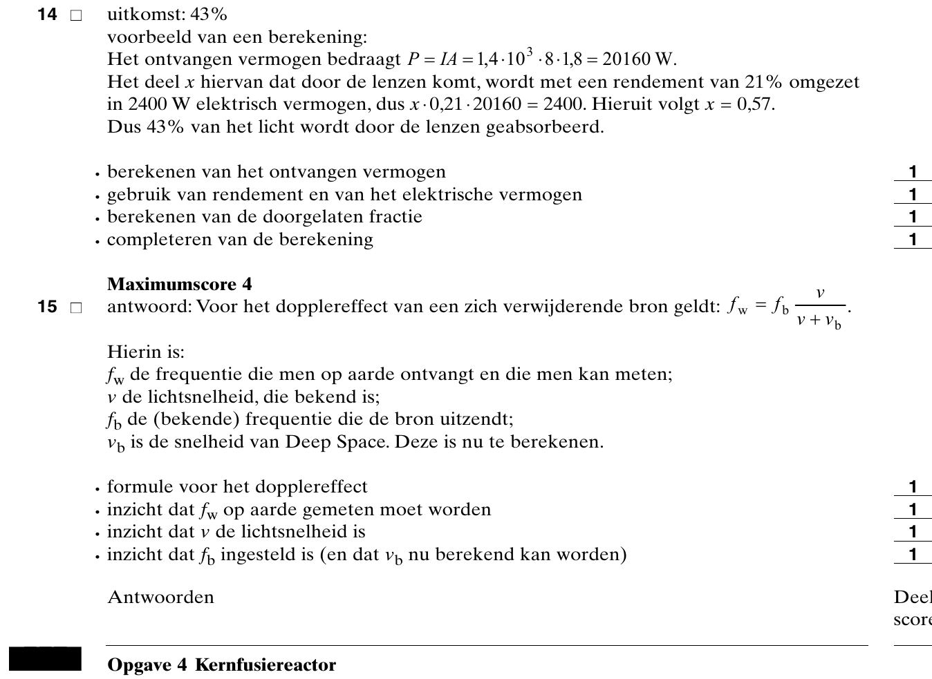 beoordelingsmodel vraag 14