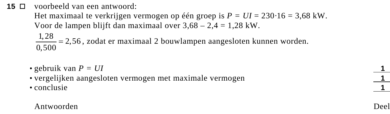 beoordelingsmodel vraag 15