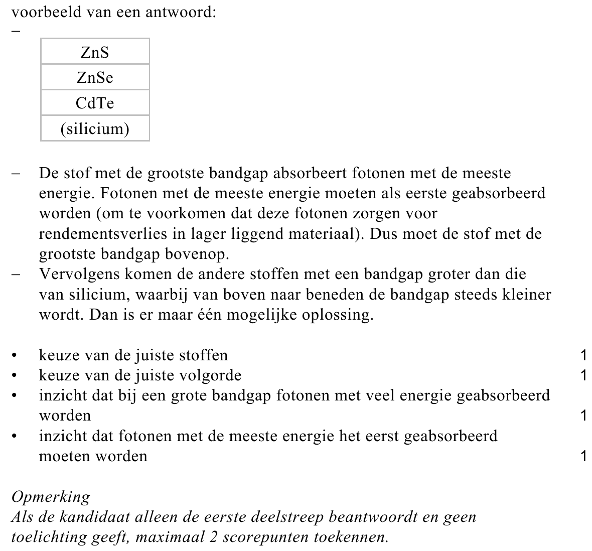 beoordelingsmodel vraag 25