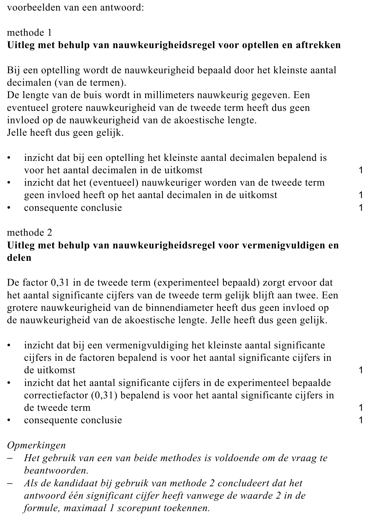 beoordelingsmodel vraag 18